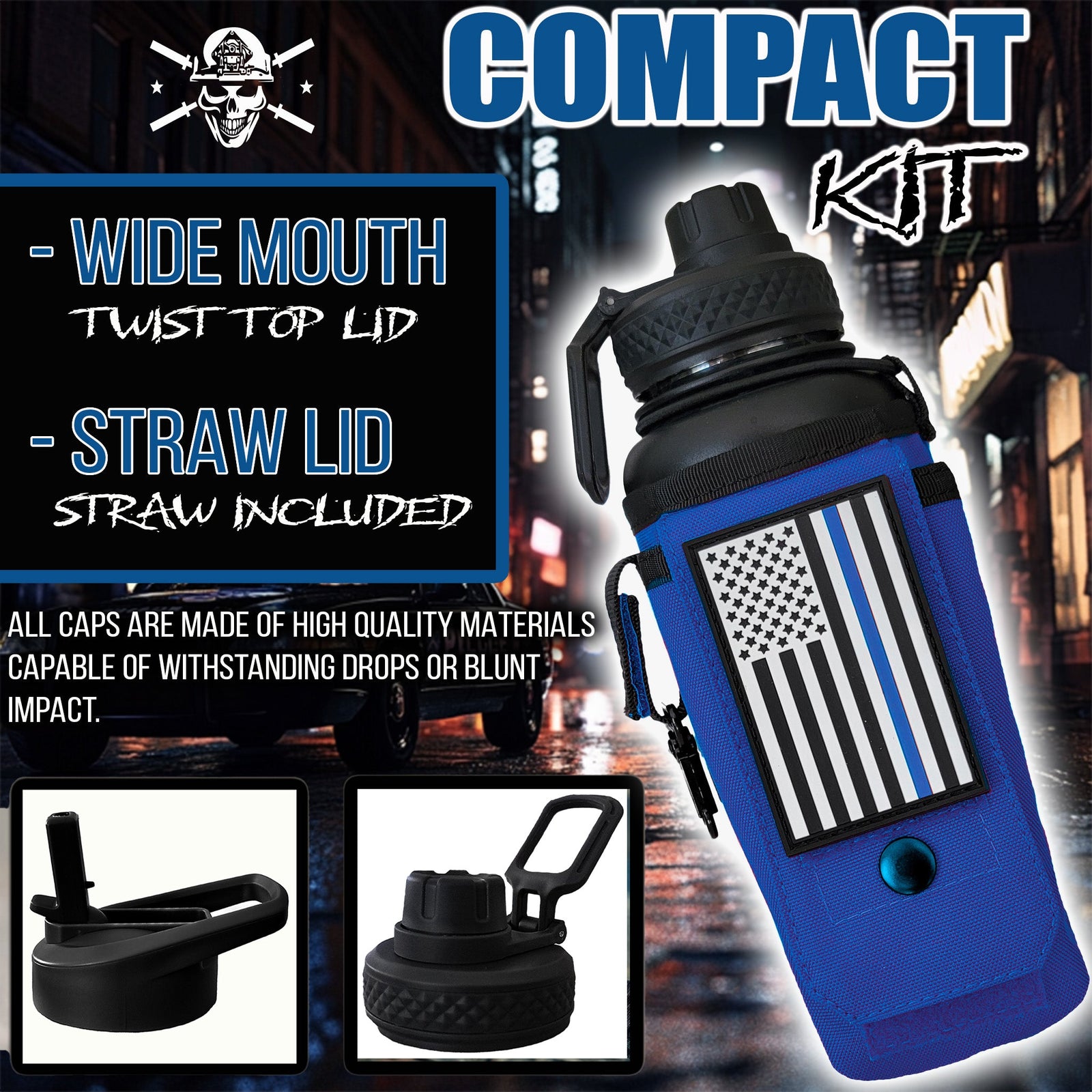 32oz Compact Battle Bottles - Iron Infidel-Water Bottles-Ardent Patriot Apparel Co.