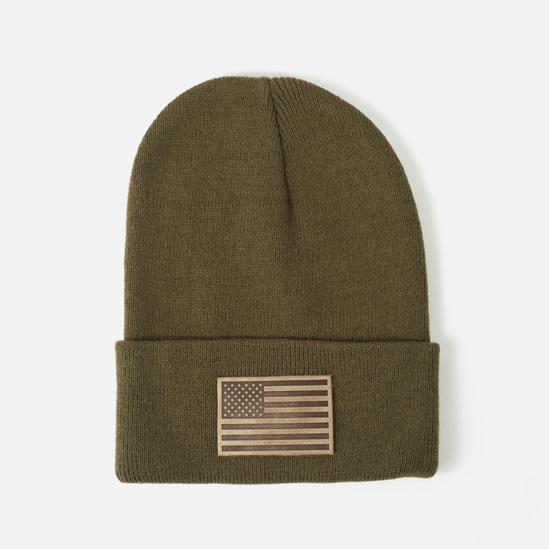 American Flag Knit Beanie - Range Leather Co.-Beanie-Olive-Ardent Patriot Apparel Co.