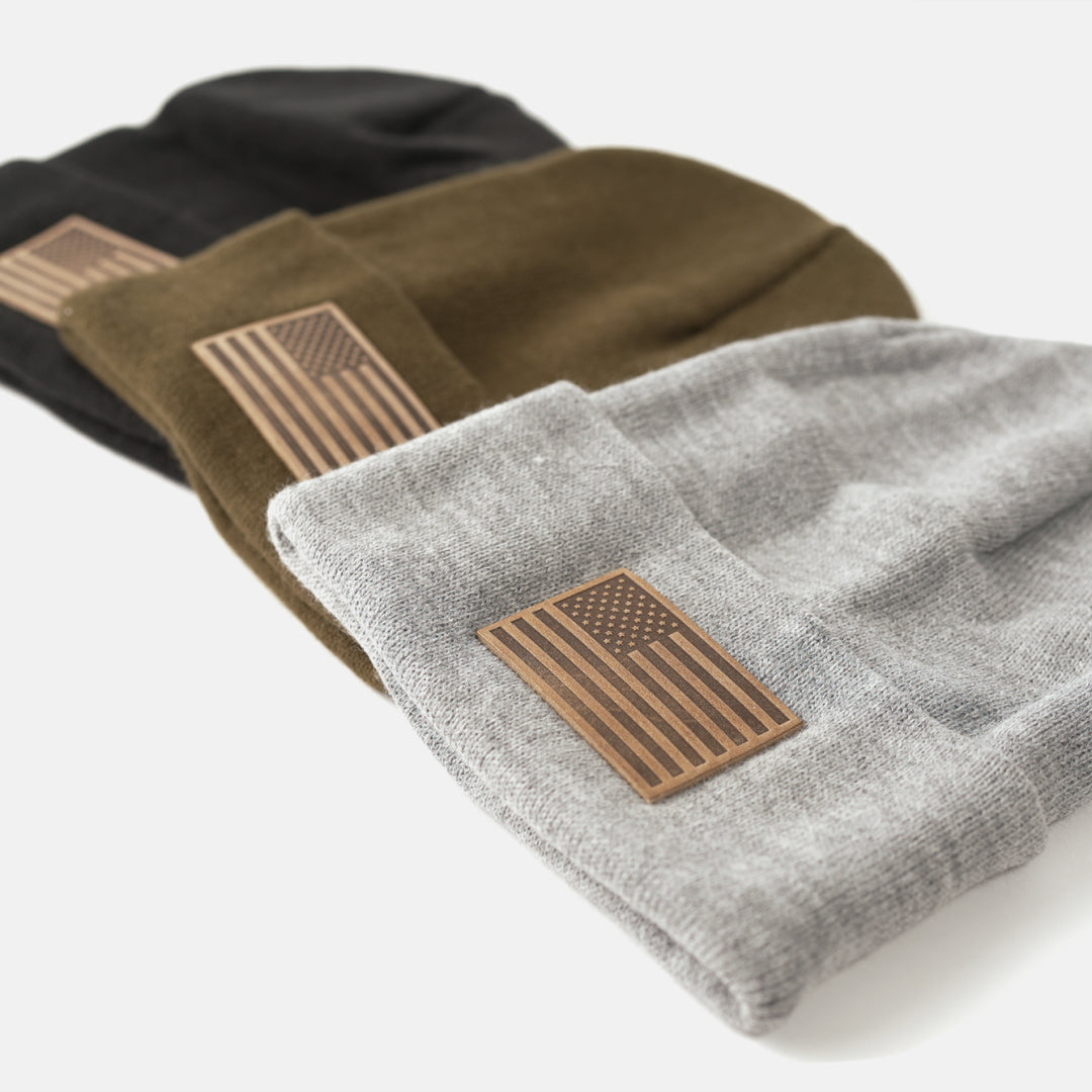 American Flag Knit Beanie - Range Leather Co.-Beanie-Ardent Patriot Apparel Co.