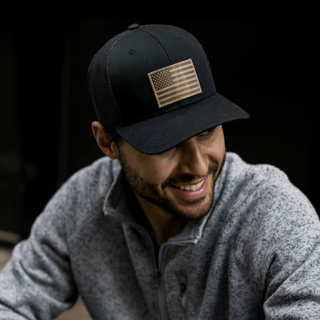 American Flag Hat - Range Leather Co.-Hats-Ardent Patriot Apparel Co.