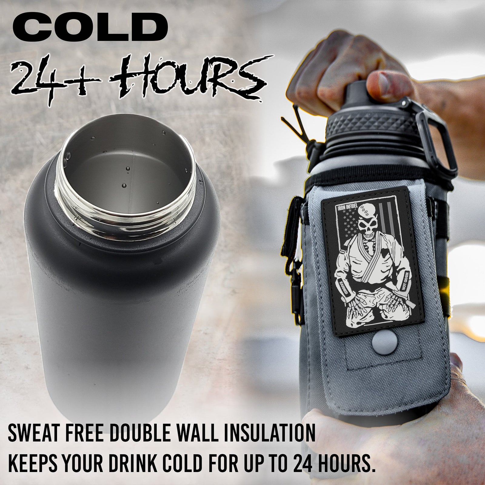 32oz Compact Battle Bottles - Iron Infidel-Water Bottles-Ardent Patriot Apparel Co.