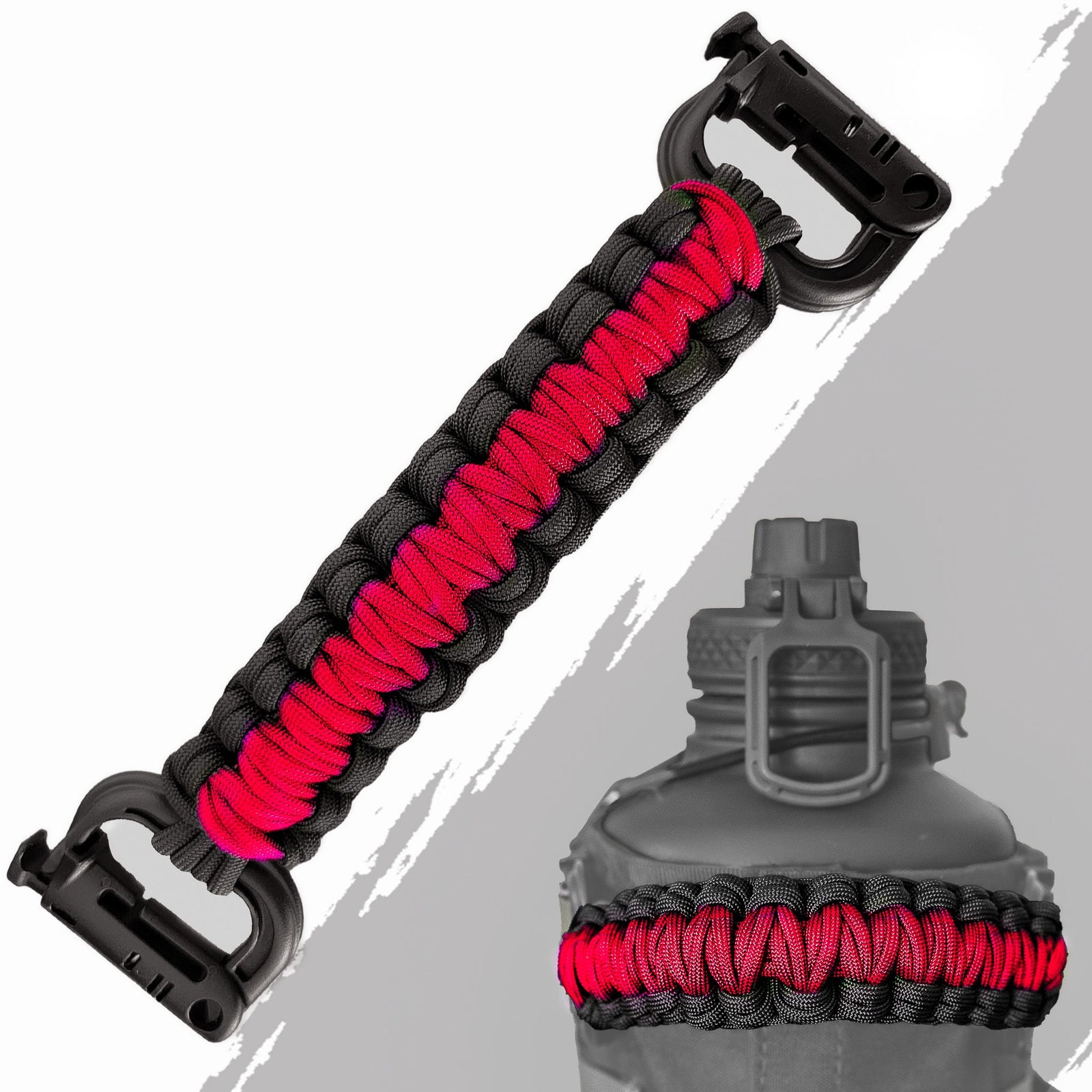 Paracord Handles - Iron Infidel-Water Bottle Accessories-Red Line-Ardent Patriot Apparel Co.