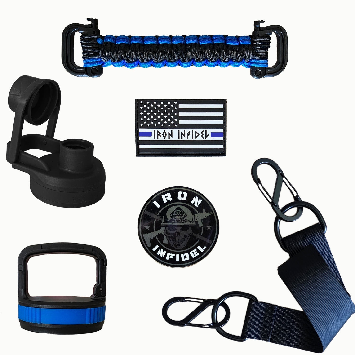 Battle Pack - Battle Bottle Accessory Pack - Iron Infidel-Water Bottle Accessories-Blue Line-Ardent Patriot Apparel Co.