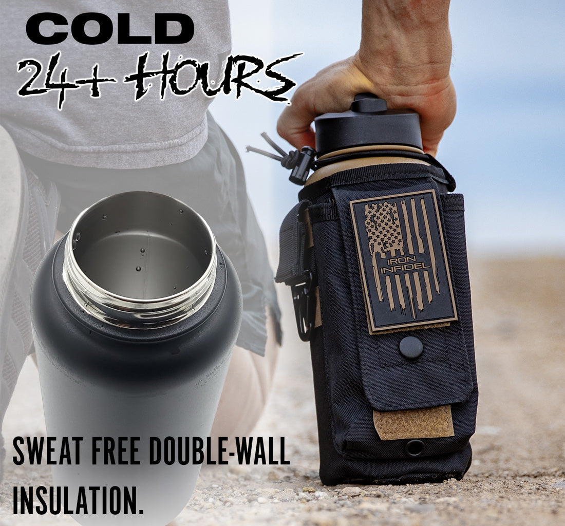32oz Compact Battle Bottles - Iron Infidel-Water Bottles-Ardent Patriot Apparel Co.