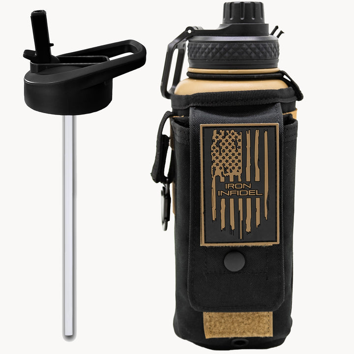 32oz Compact Battle Bottles - Iron Infidel-Water Bottles-Brown Recluse-Ardent Patriot Apparel Co.