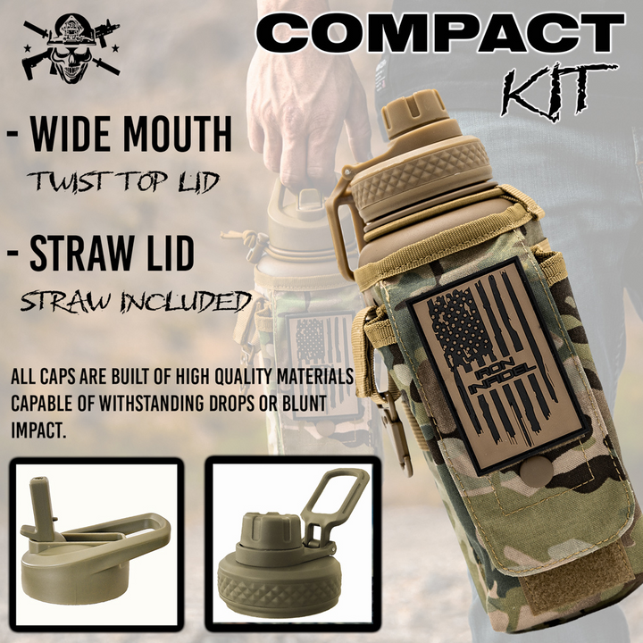 32oz Compact Battle Bottles - Iron Infidel-Water Bottles-Ardent Patriot Apparel Co.