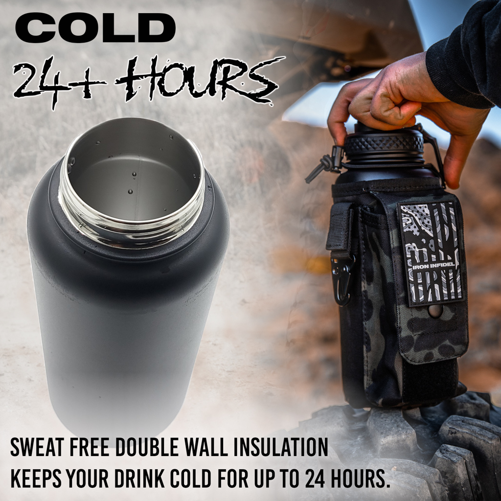32oz Compact Battle Bottles - Iron Infidel-Water Bottles-Ardent Patriot Apparel Co.