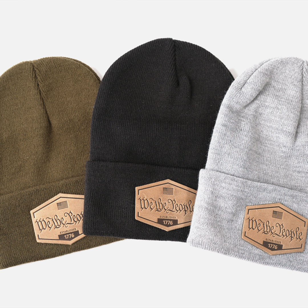 We The People Knit Beanie - Range Leather Co.-Beanie-Ardent Patriot Apparel Co.