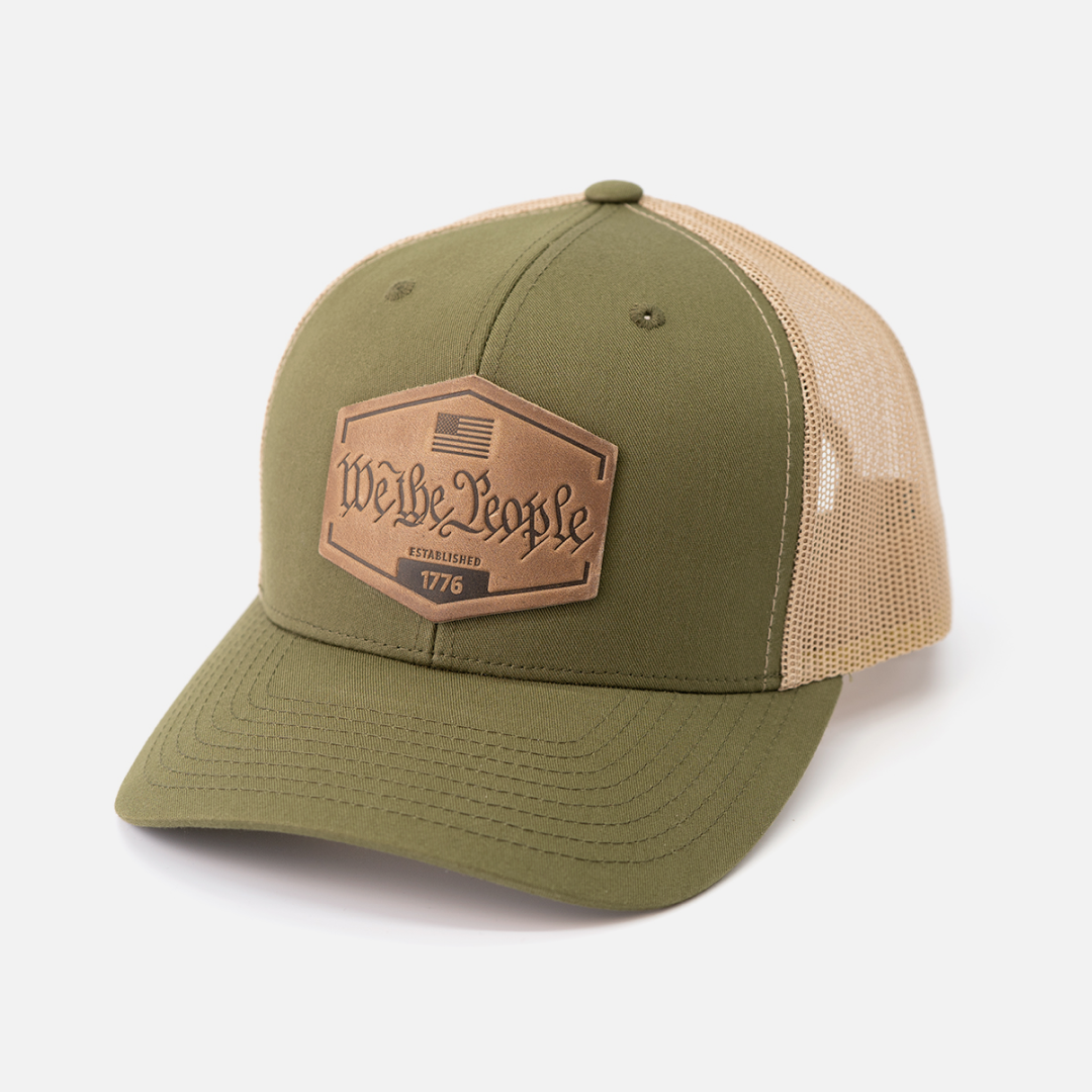 We The People Hat - Range Leather Co.-Hats-Moss/Khaki-Ardent Patriot Apparel Co.