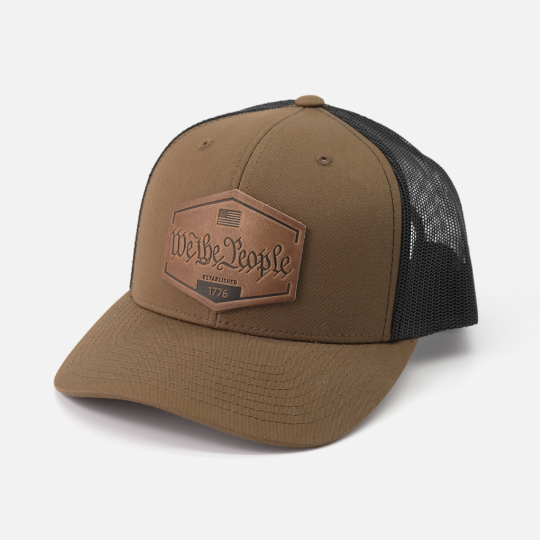 We The People Hat - Range Leather Co.-Hats-Coyote Brown/Black-Ardent Patriot Apparel Co.