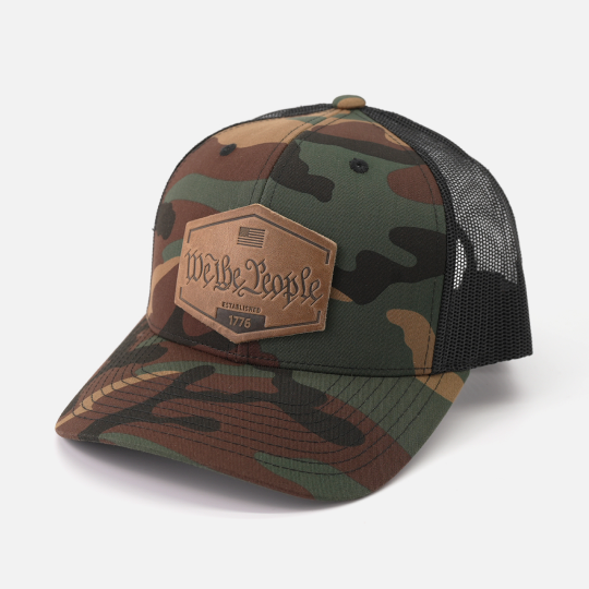 We The People Hat - Range Leather Co.-Hats-Green Camo/Black-Ardent Patriot Apparel Co.