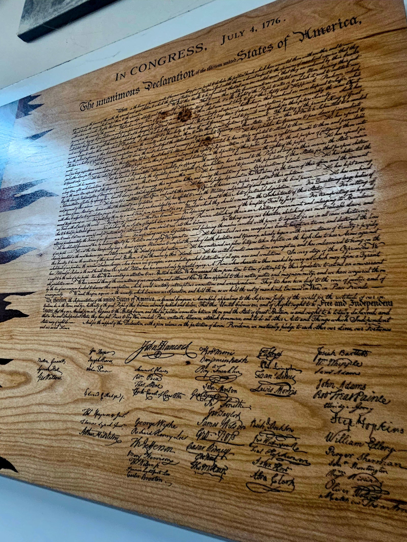 Declaration of Independence Handcrafted Patriotic Wall Flag – Made by U.S. Veterans - American Grains LLC