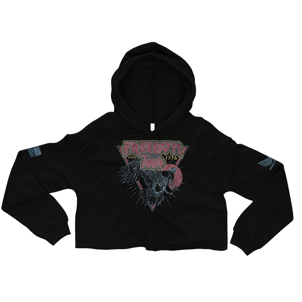 Freedom Tour Vintage Crop Hoodie-Crop Hoodie-S-Ardent Patriot Apparel Co.