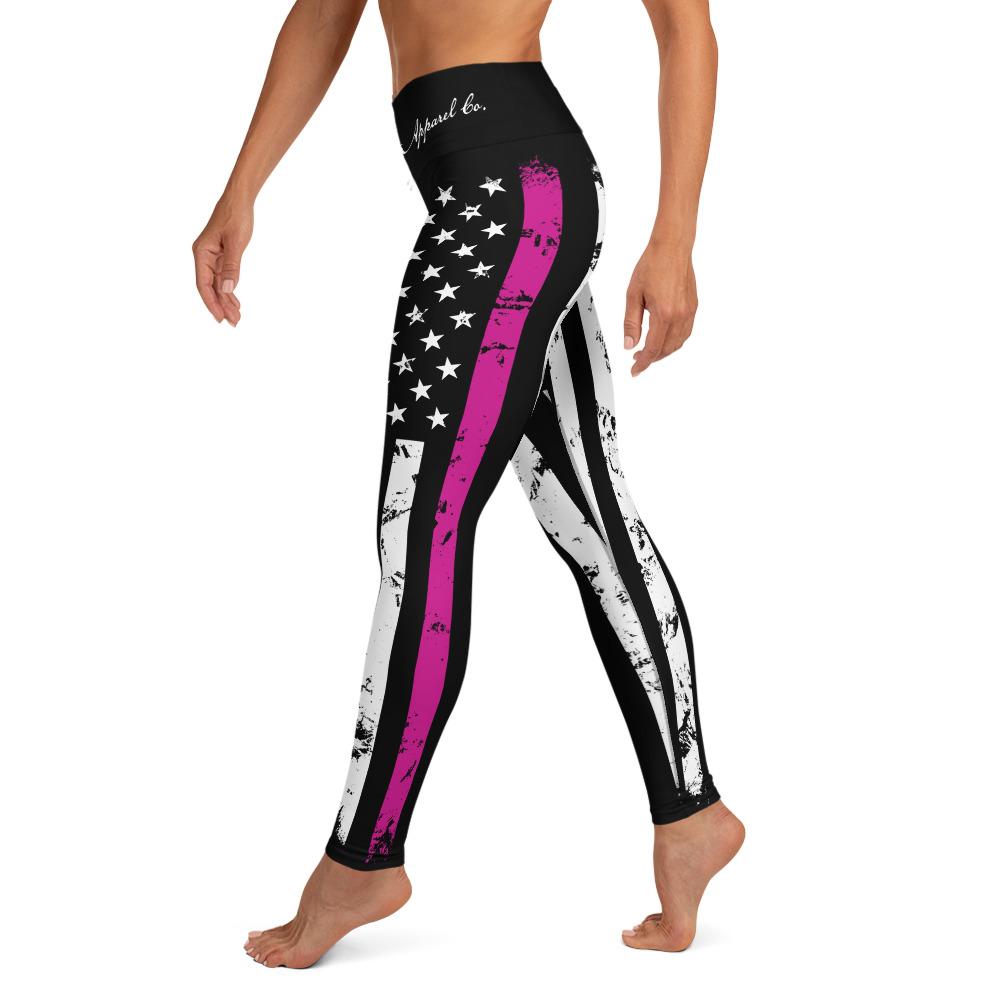 PINK Line Leggings-Leggings-Ardent Patriot Apparel Co.
