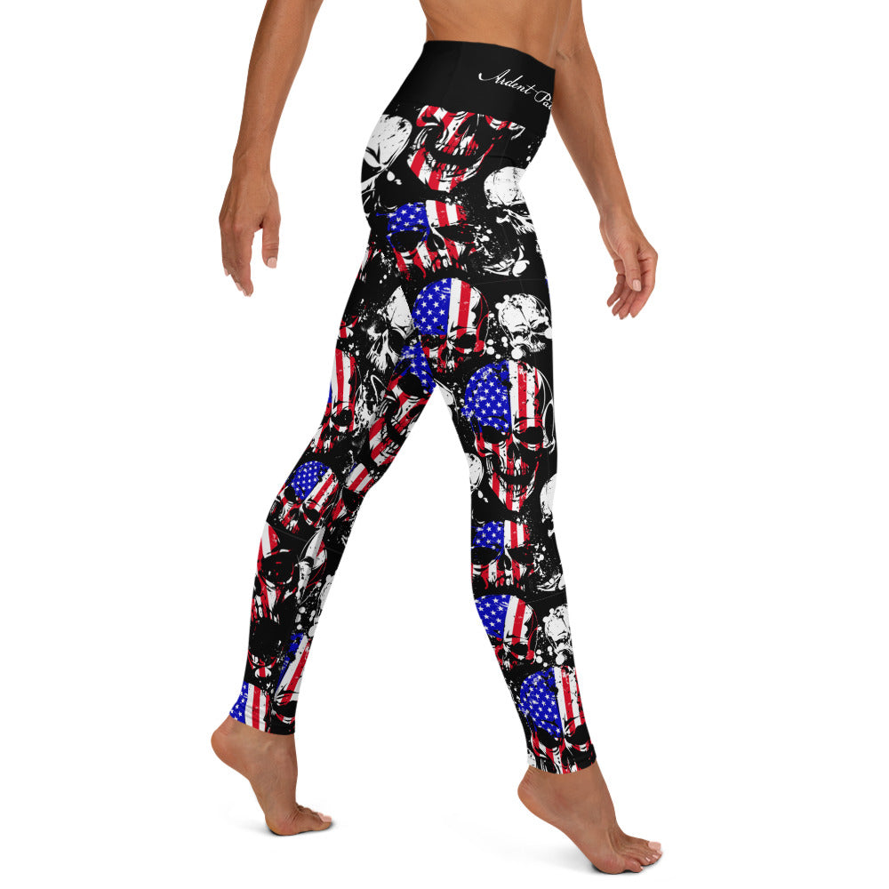 Patriot Skull Leggings-Leggings-Ardent Patriot Apparel Co.