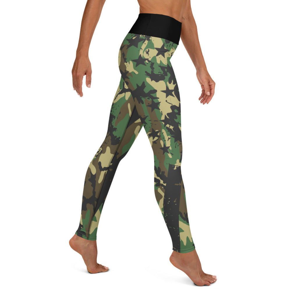 Woodland Camo Flag Leggings-Leggings-Ardent Patriot Apparel Co.