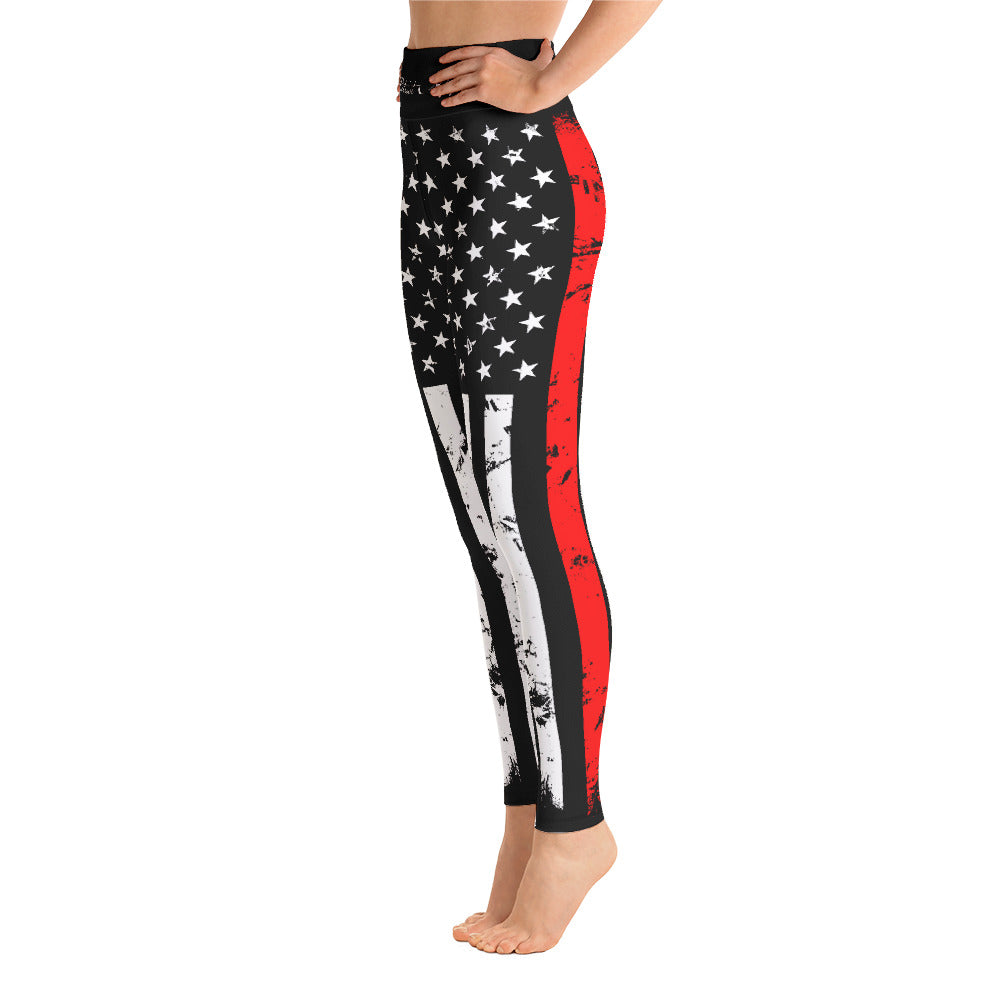 Thin Red Line Leggings-Leggings-Ardent Patriot Apparel Co.