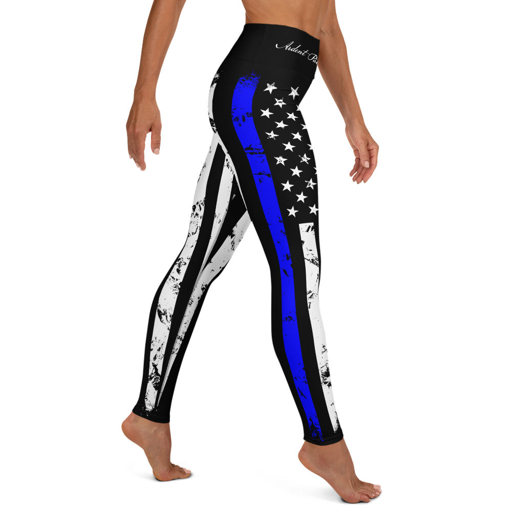 Thin Blue Line Leggings-Leggings-XS-Ardent Patriot Apparel Co.