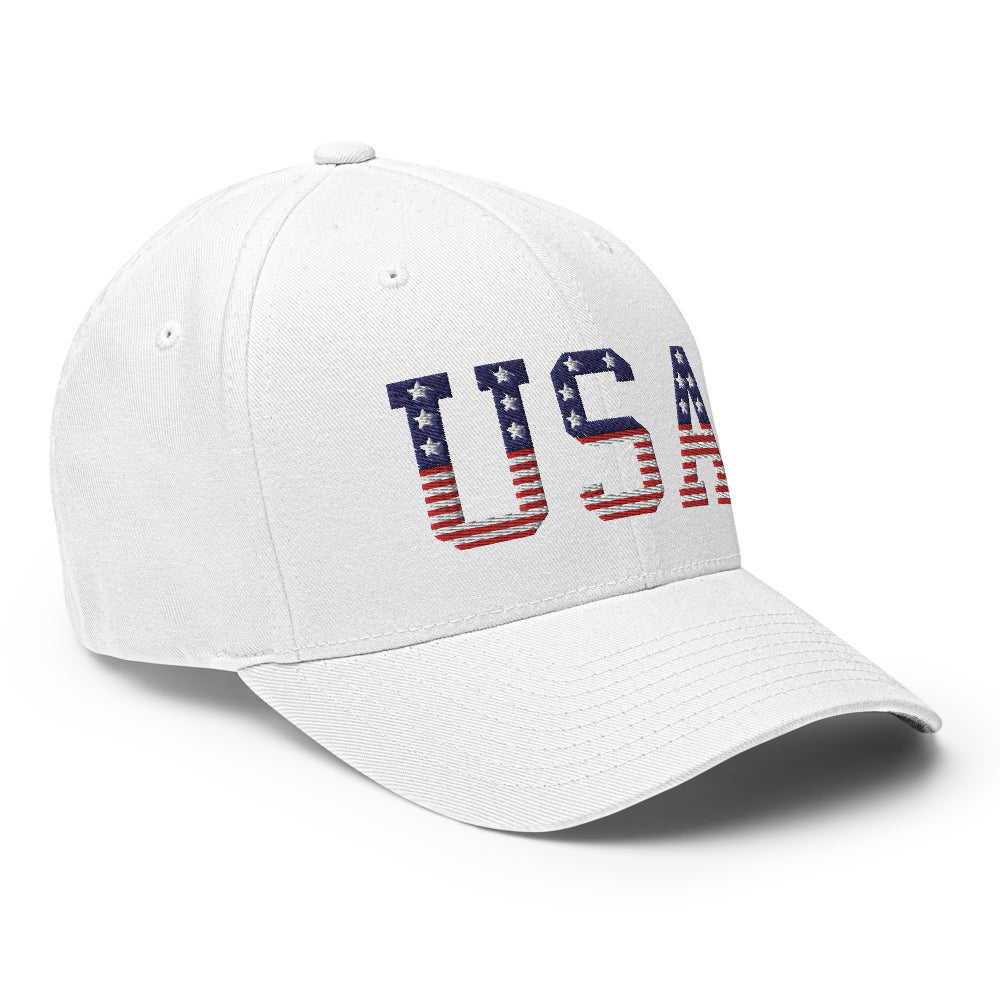 Team USA Flexfit Hat-Hats-White-S/M-Ardent Patriot Apparel Co.