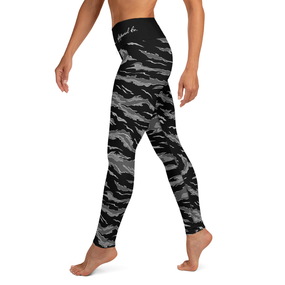 Black Tiger Stripe Leggings-Leggings-Ardent Patriot Apparel Co.