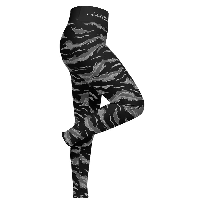 Black Tiger Stripe Leggings-Leggings-XS-Ardent Patriot Apparel Co.