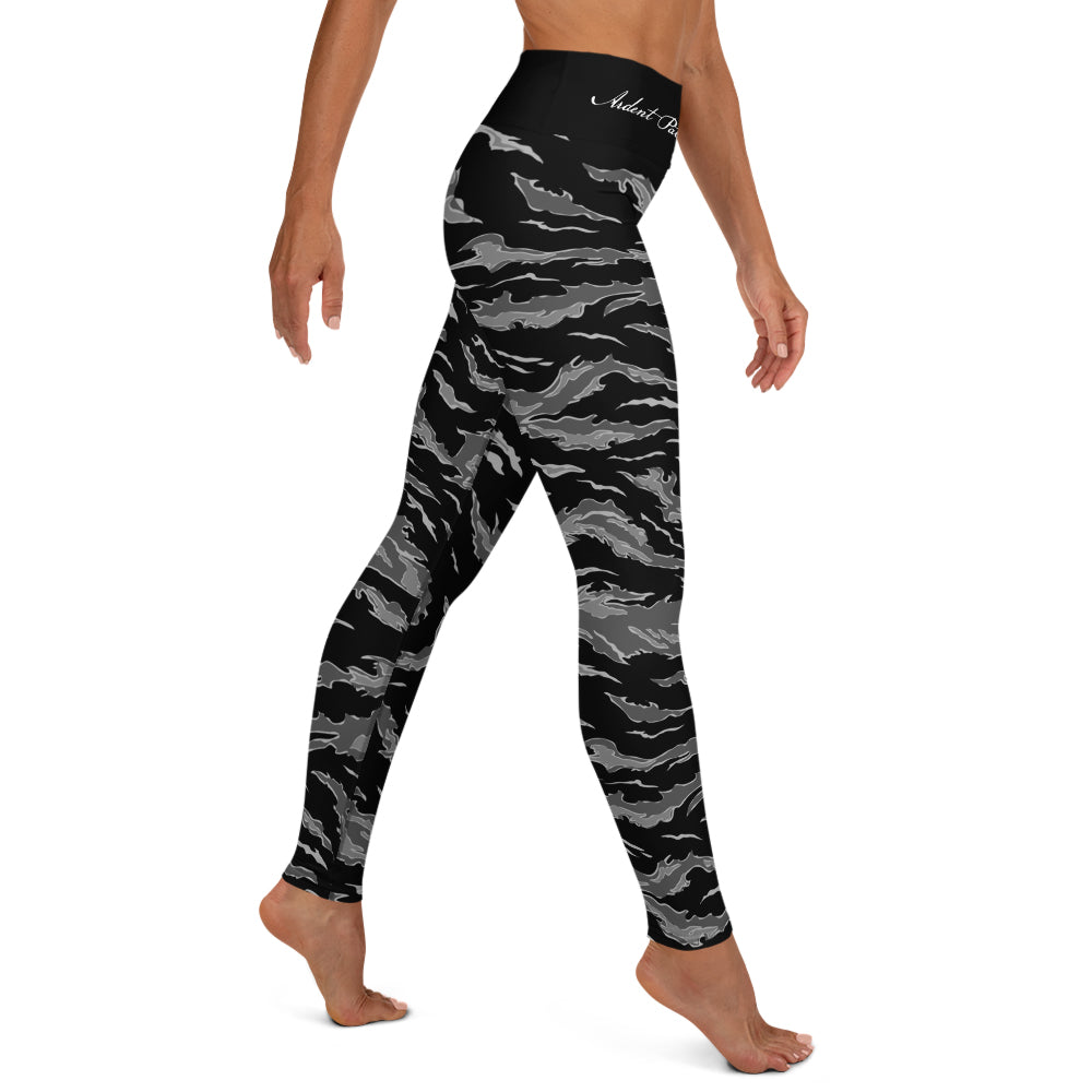 Black Tiger Stripe Leggings-Leggings-Ardent Patriot Apparel Co.