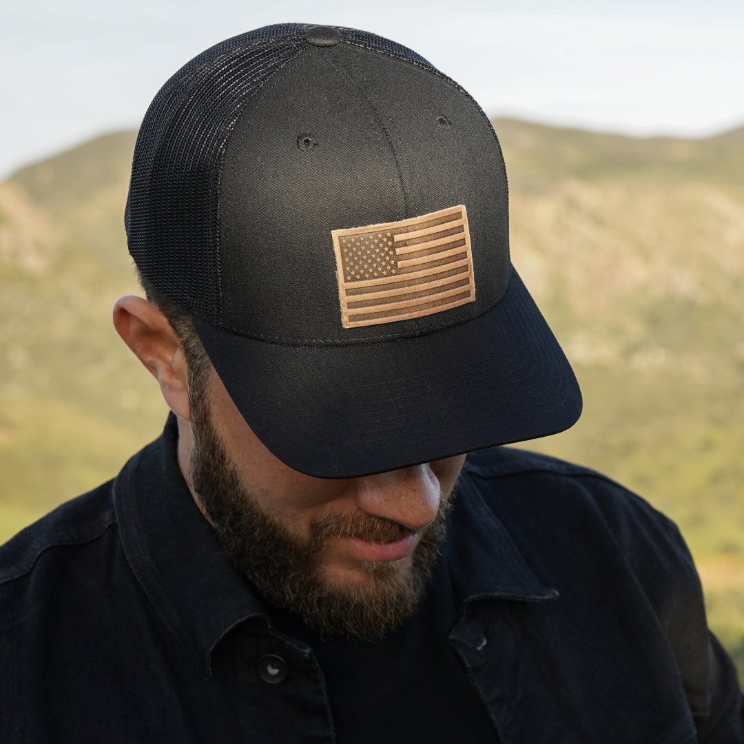 American Flag Hat - Range Leather Co.-Hats-Ardent Patriot Apparel Co.