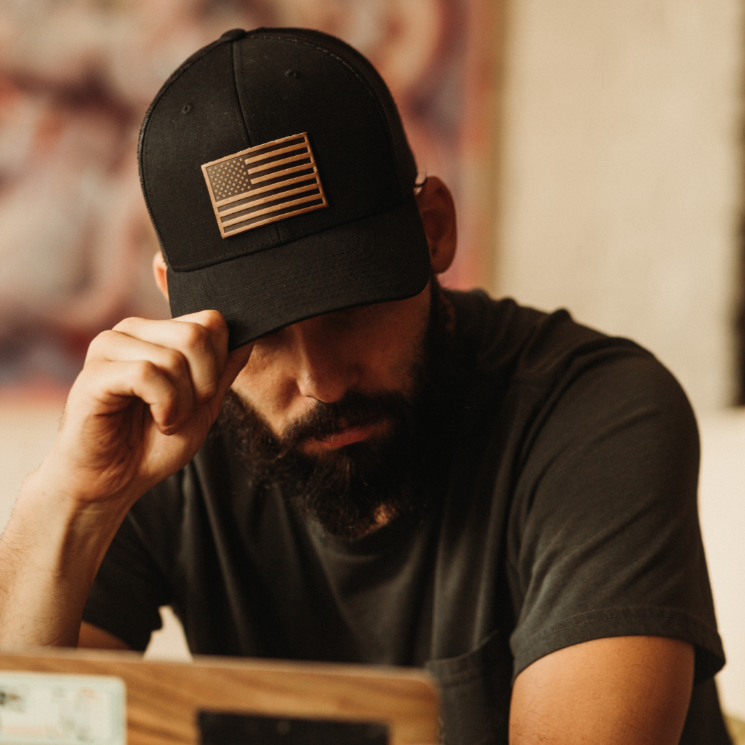 American Flag Hat - Range Leather Co.-Hats-Ardent Patriot Apparel Co.