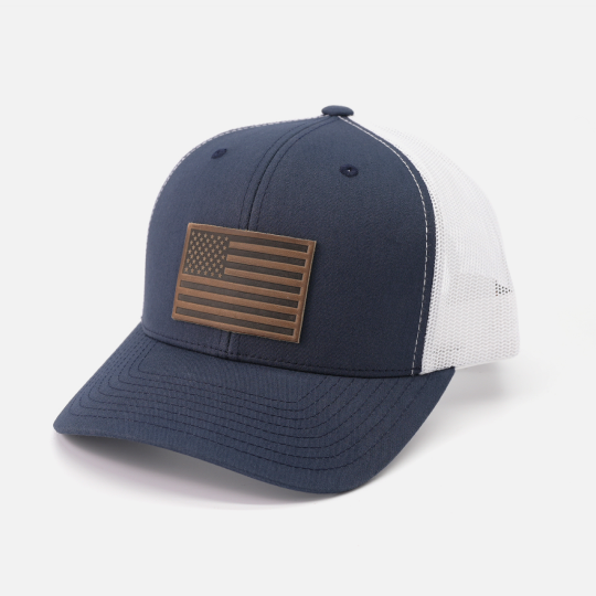 American Flag Hat - Range Leather Co.-Hats-Navy/White-Ardent Patriot Apparel Co.