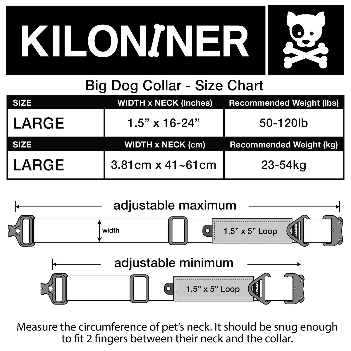 K9R - BCH Big Dog Collar Heavy Duty - KiloNiner Pets-Collar-Ardent Patriot Apparel Co.
