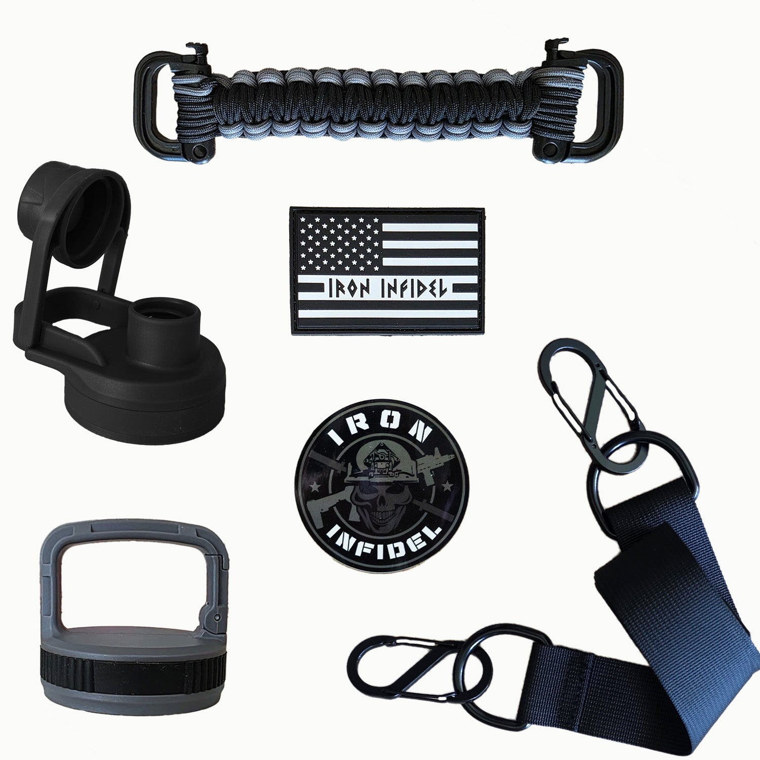 Battle Pack - Battle Bottle Accessory Pack - Iron Infidel-Water Bottle Accessories-Black & Grey-Ardent Patriot Apparel Co.