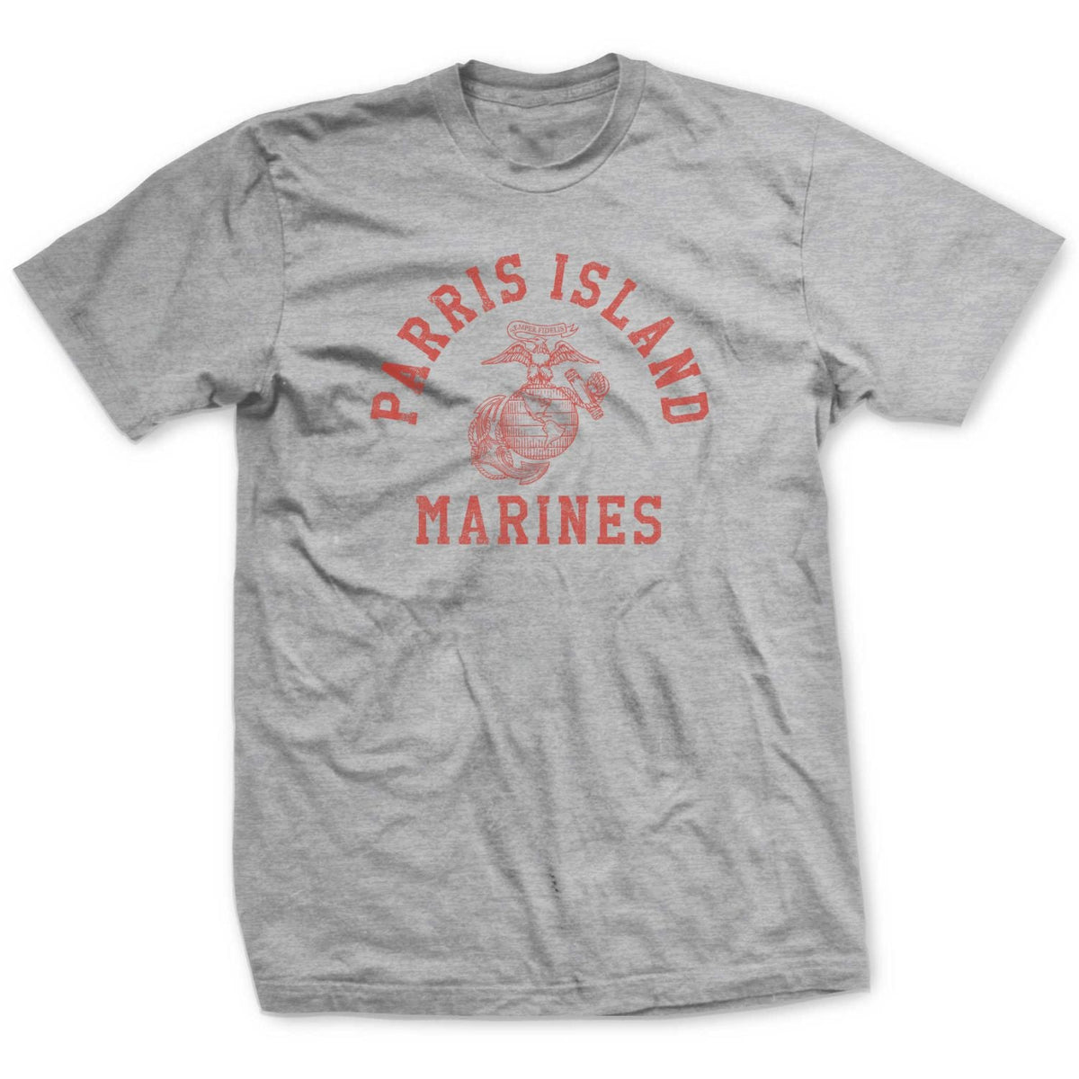 Parris Island Old School Training - Leatherneck For Life-Mens T-shirts-SMALL-HEATHER GREY-Ardent Patriot Apparel Co.