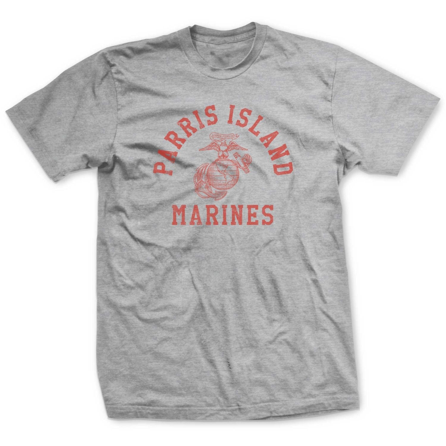 Parris Island Old School Training - Leatherneck For Life-Mens T-shirts-SMALL-HEATHER GREY-Ardent Patriot Apparel Co.
