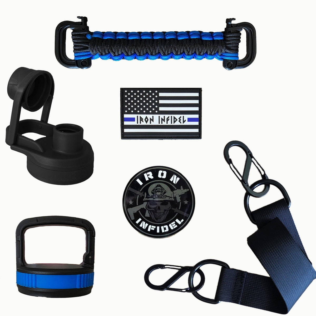 Battle Pack - Battle Bottle Accessory Pack - Iron Infidel-Water Bottle Accessories-Blue Line-Ardent Patriot Apparel Co.