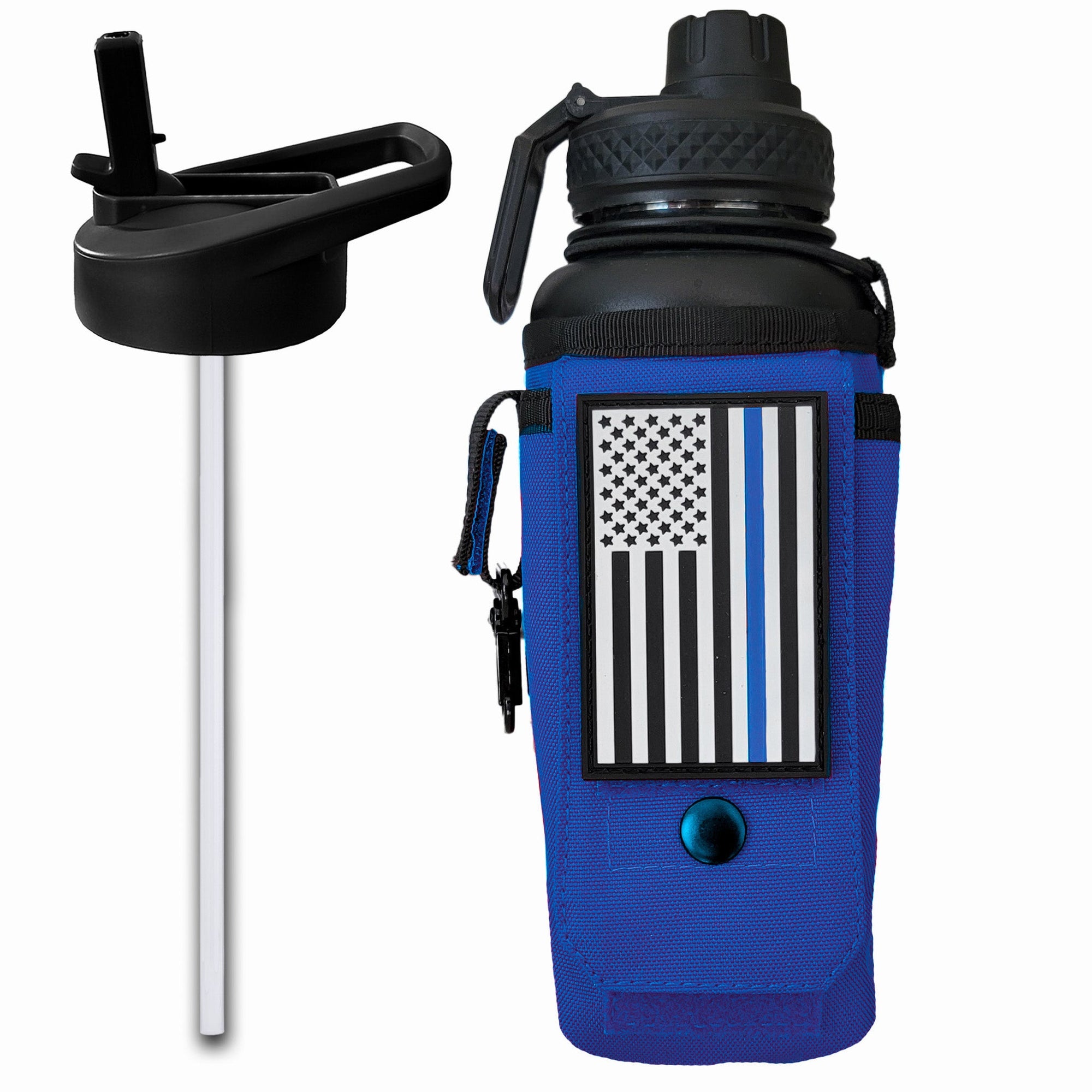 32oz Compact Battle Bottles - Iron Infidel-Water Bottles-Blue Line-Ardent Patriot Apparel Co.