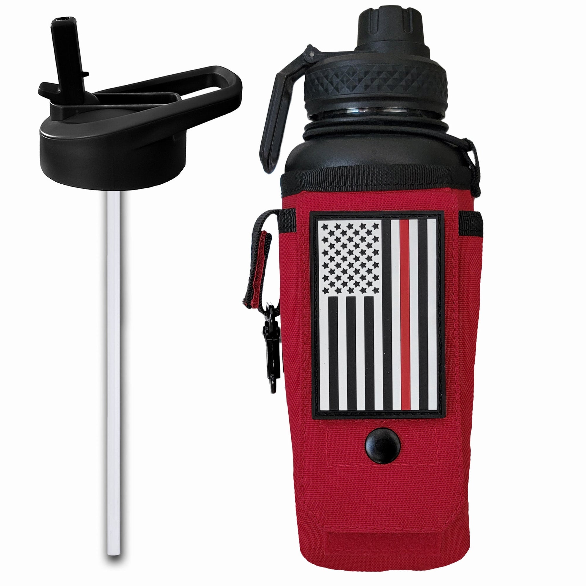 32oz Compact Battle Bottles - Iron Infidel-Water Bottles-Red Line-Ardent Patriot Apparel Co.