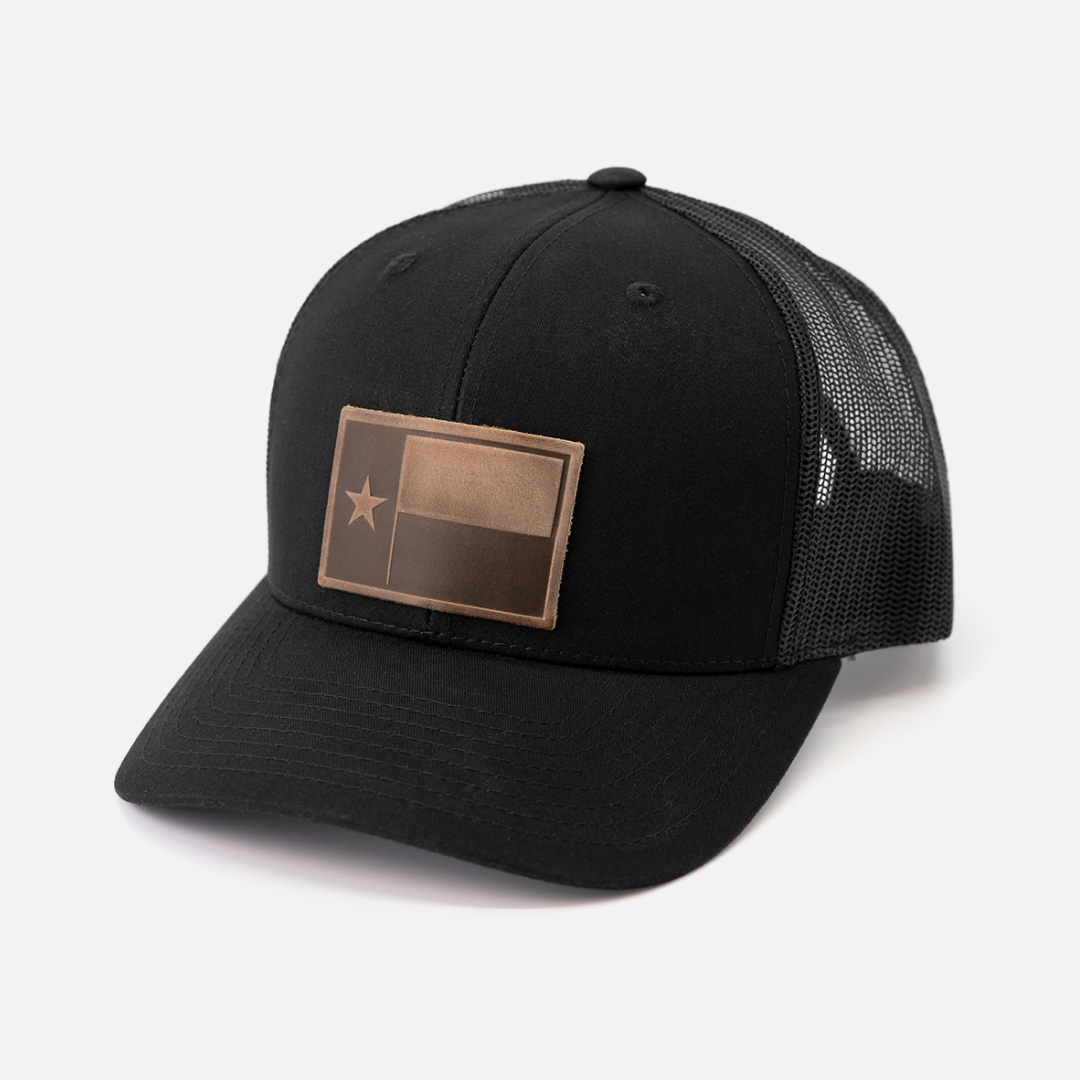 Texas Flag Hat - Range Leather Co.-Hats-Black-Ardent Patriot Apparel Co.