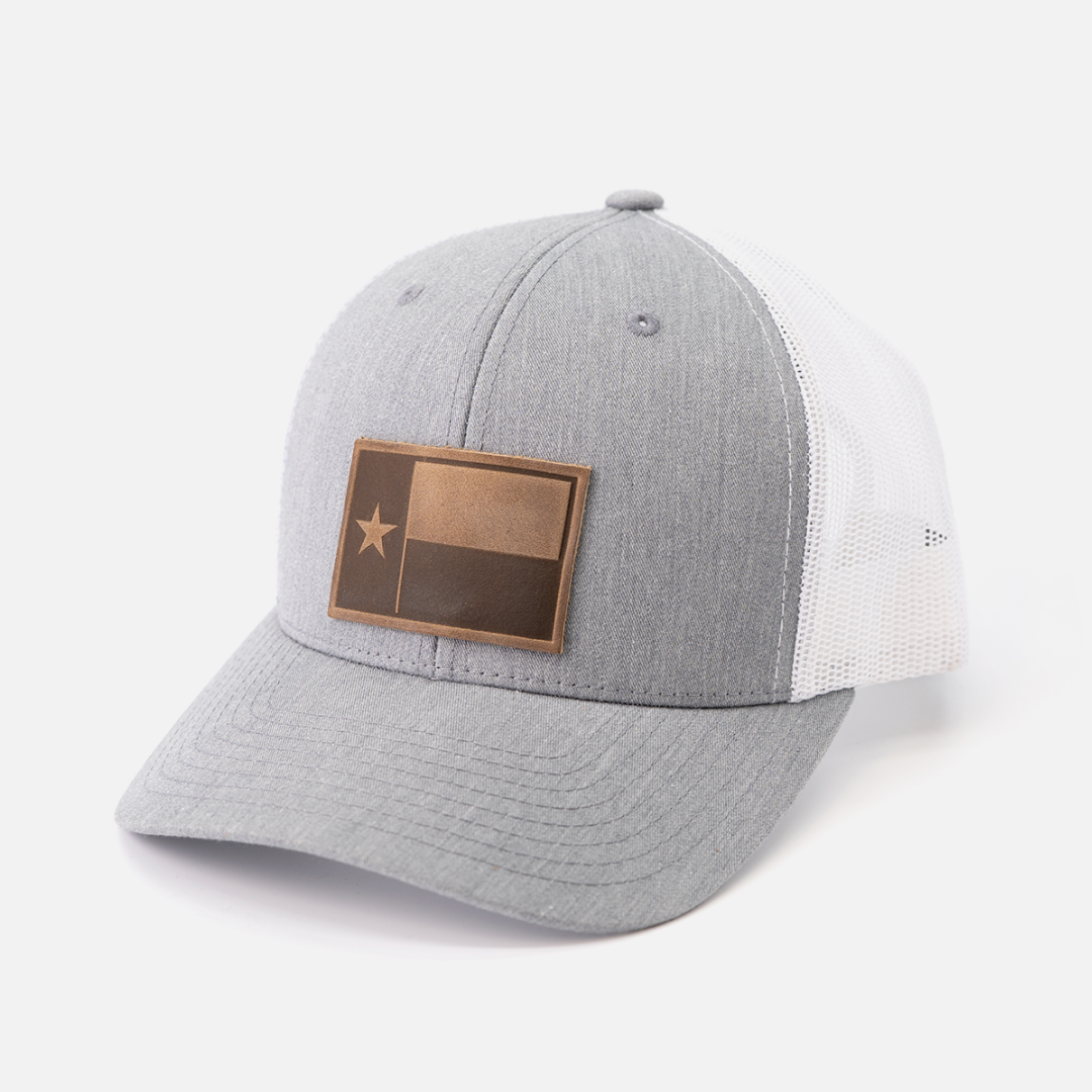 Texas Flag Hat - Range Leather Co.-Hats-Heather Gray/White-Ardent Patriot Apparel Co.