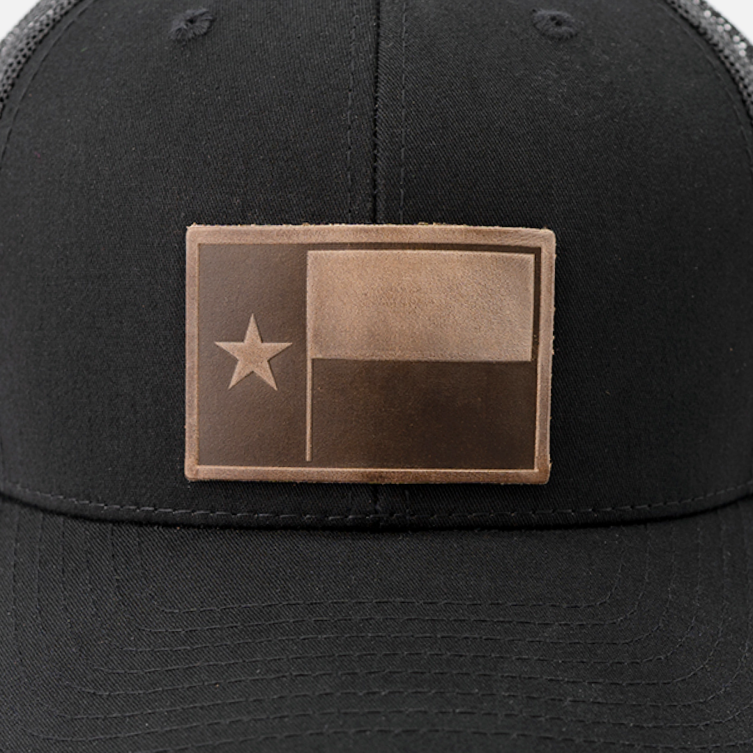 Texas Flag Hat - Range Leather Co.-Hats-Black-Ardent Patriot Apparel Co.