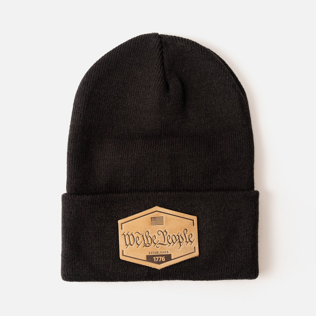 We The People Knit Beanie - Range Leather Co.-Beanie-Black-Ardent Patriot Apparel Co.