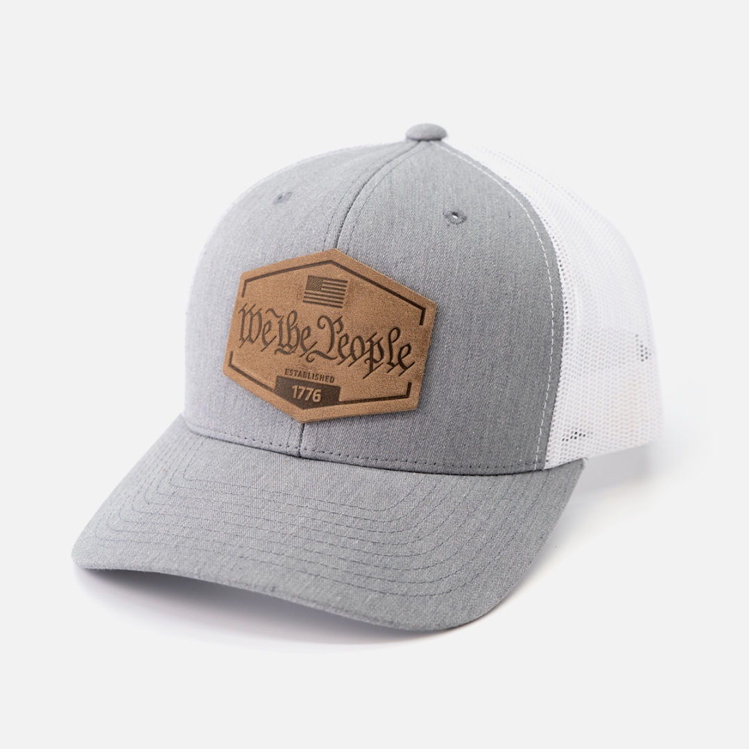 We The People Hat - Range Leather Co.-Hats-Heather Gray/White-Ardent Patriot Apparel Co.