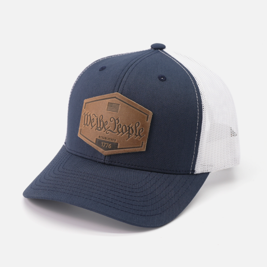 We The People Hat - Range Leather Co.-Hats-Navy/White-Ardent Patriot Apparel Co.