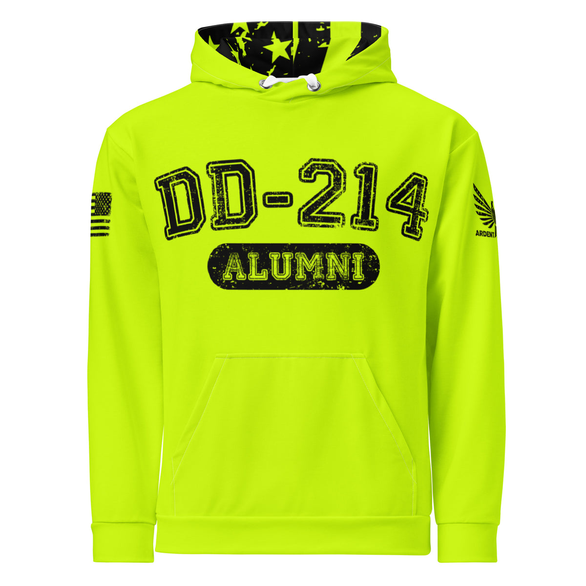 DD-214 Alumni - HiVis Hoodie-Premium Hoodie-2XS-Ardent Patriot Apparel Co.