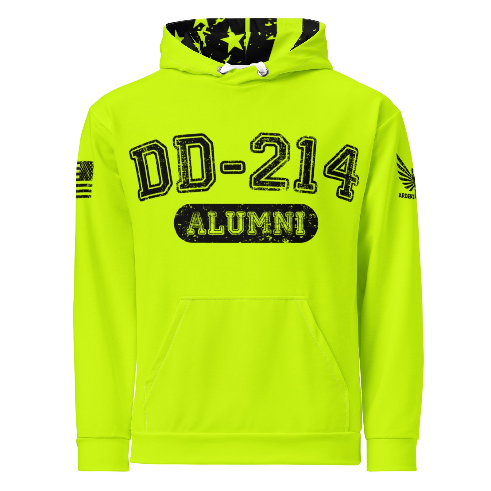 DD-214 Alumni - HiVis Hoodie-Premium Hoodie-2XS-Ardent Patriot Apparel Co.
