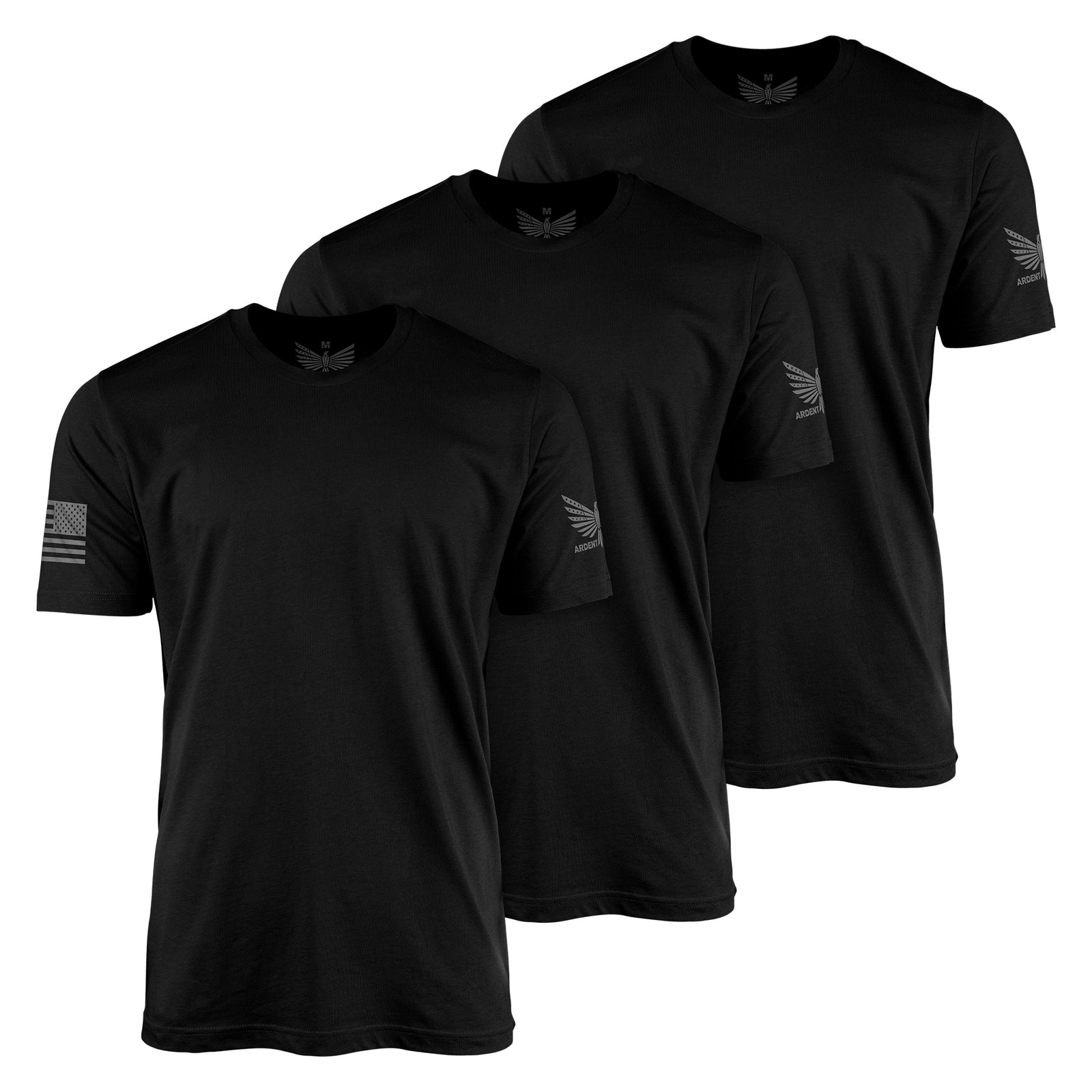 Basic Black T-Shirt - 3 Pack-Men's Shirt-Ardent Patriot Apparel Co.