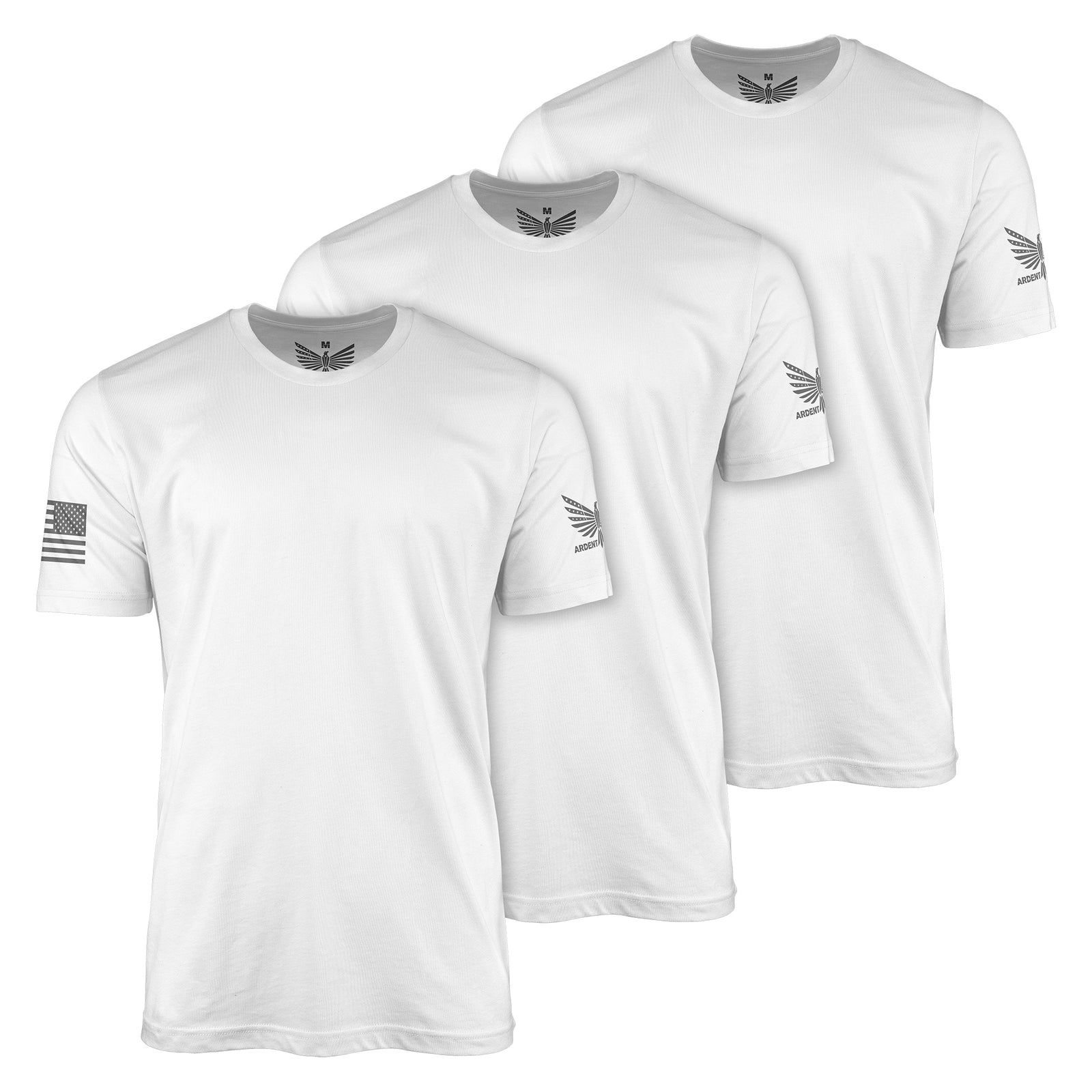 Basic White T-Shirt - 3 Pack-Men's Shirt-Ardent Patriot Apparel Co.