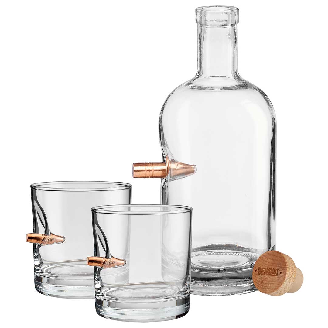 BenShot Gift Sets-Handmade Glass-Decanter and Two Rocks-Ardent Patriot Apparel Co.