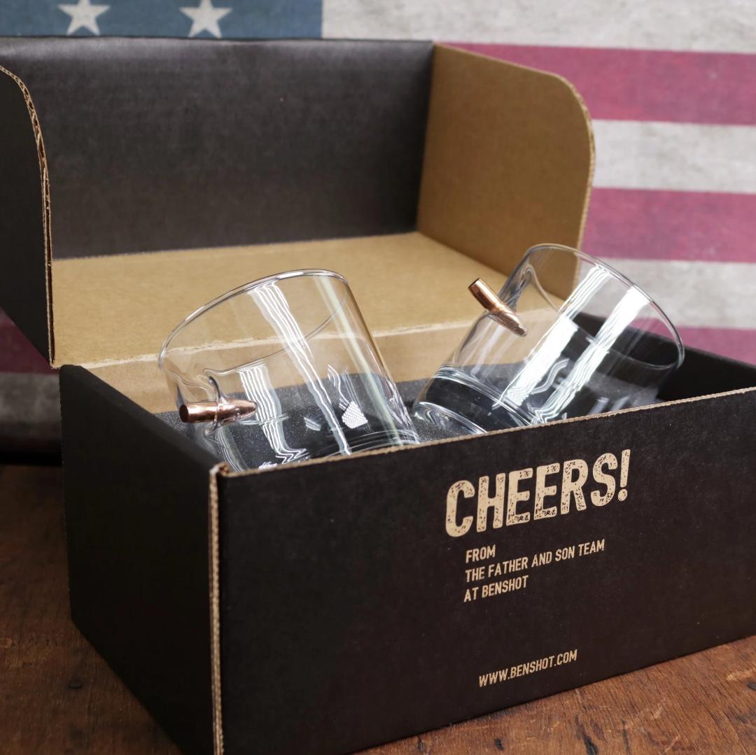 BenShot Gift Sets-Handmade Glass-Two Rocks Glass Gift Set-Ardent Patriot Apparel Co.