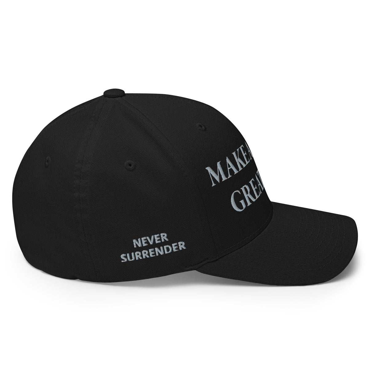 Dark Maga Never Surrender Flexfit Hat-Hats-Ardent Patriot Apparel Co.