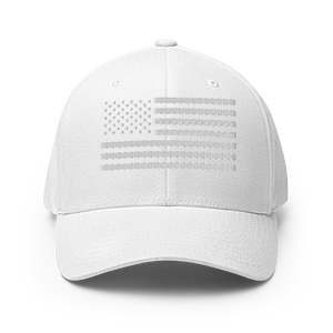 Whiteout Edition American Flag Flexfit Hat-Hats-Ardent Patriot Apparel Co.